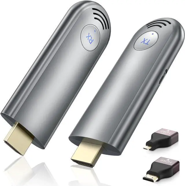 Main image of Wireless HDMI Transmitter and Receiver, Plug & Play Portable 2.4G/5G Wireless HDMI Extender Kit for Streaming Video and Audio to Monitor from Laptop/PC/TV Box/Projector