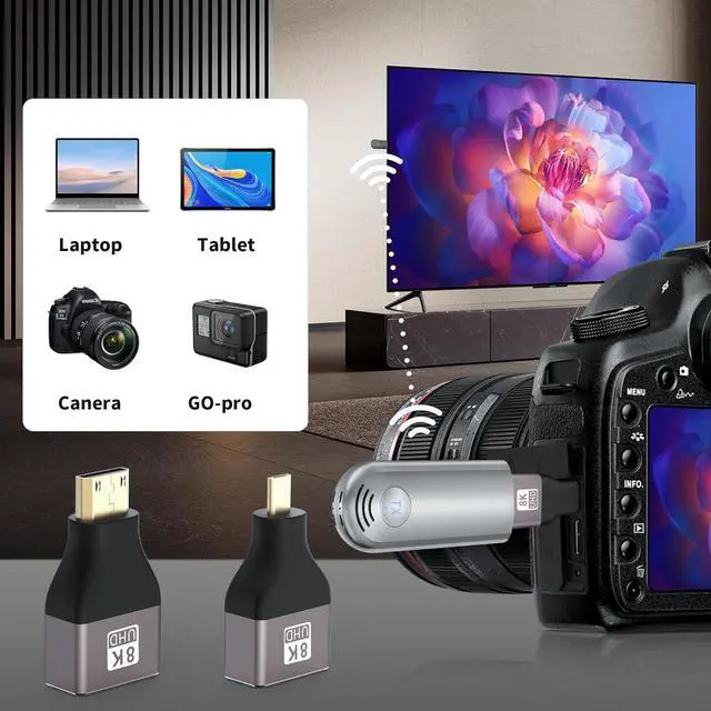 Alt view image 7 of 7 - Wireless HDMI Transmitter and Receiver, Plug & Play Portable 2.4G/5G Wireless HDMI Extender Kit for Streaming Video and Audio to Monitor from Laptop/PC/TV Box/Projector