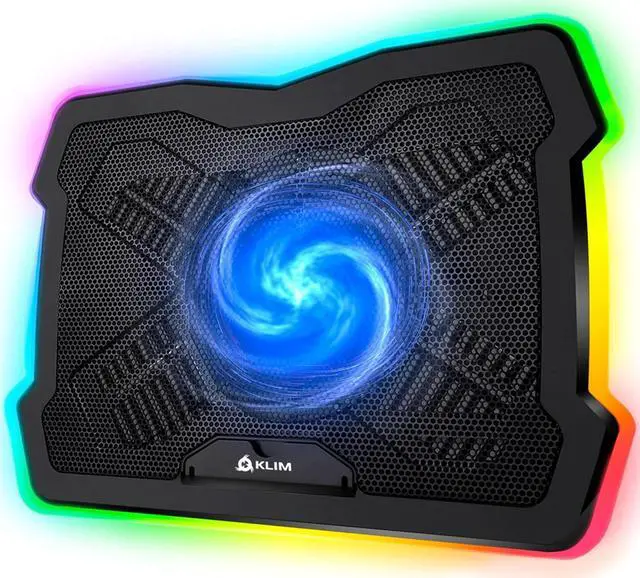Main image of RGB Laptop Cooling Pad with LED Rim - New 2024 - Gaming Laptop Cooler - USB Powered Fan - Very Stable and Silent Laptop Stand - Compatible up to 17" - PC Mac PS5 PS4 Xbox One