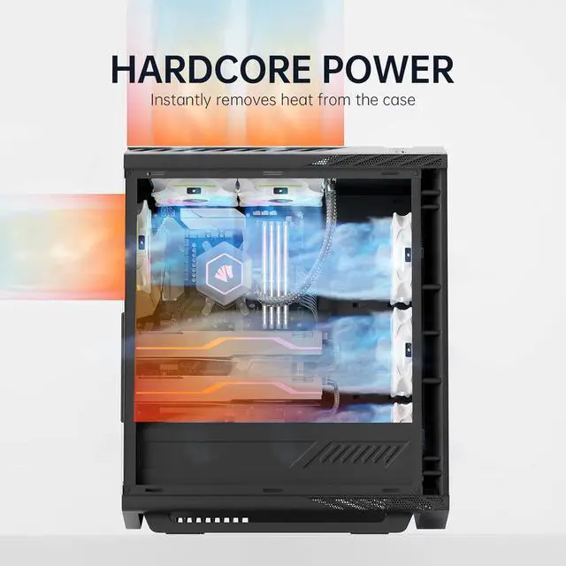 Alt view image 3 of 7 - FS-9002 Pro 120mm RGB Case Fan, 26 LED ARGB and Double LED Lingting Loops, 800-1800rpm Pwm Case Fan with 5V PWM Motherboard Sync/Analog Controller (6 Pack, White)