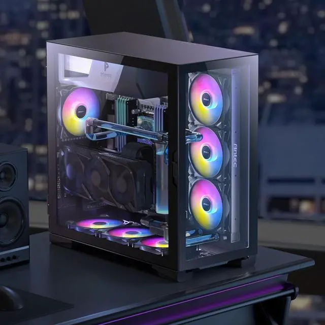 Alt view image 7 of 7 - 140mm RGB Fans, 140mm Case Fans, 30mm Thickness Case Fan, 1500 RPM with 95.44CFM, 1.94mmHO, 5V 3Pin Addressable RGB Fans with Controller,Motherboard SYNC and 4 Pin PWM Control, Storm T3 Series