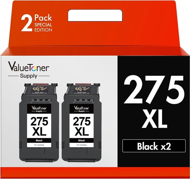 Main image of PG-275XL Black Ink Cartridge for Canon 275 Black Ink High Yield 275XL PG-275XL PG-275 XL Works for Canon PIXMA TR4720 TR4700 TS3720 TS3500 TS3522 TS3520 TS3722 TR4722 TR4723(2Black for PG275XL)