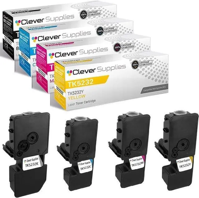 Main image of CS Replacement Toner Cartridge Compatible with Kyocera-Mita TK5232 TK5232K Black TK5232C Cyan TK5232M Magenta TK5232Y Yellow ECOSYS M5521cdw ECOSYS P5021cdw 4 Color Set