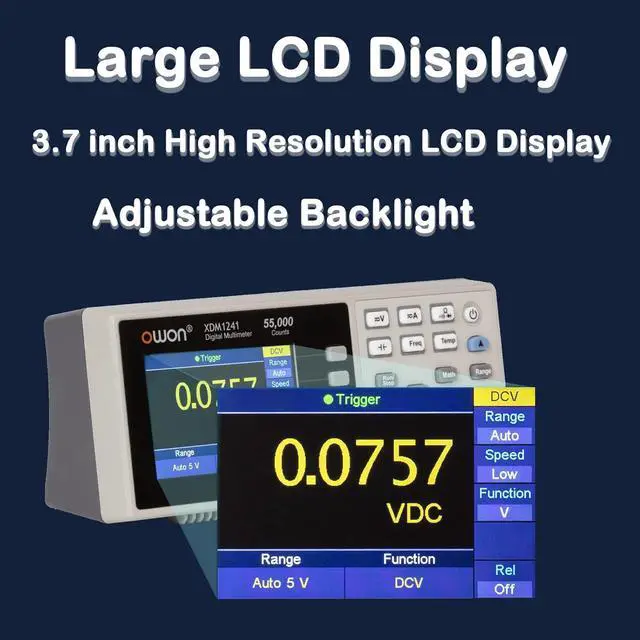Alt view image 3 of 5 - XDM1241 Digital Multimeter Tester 10A AC/DC Current and 1000V DC Voltage Tester, Resistance, Frequen, Capacitance, Diode, Continuity, 3.5 inch LCD Bench Multimeter