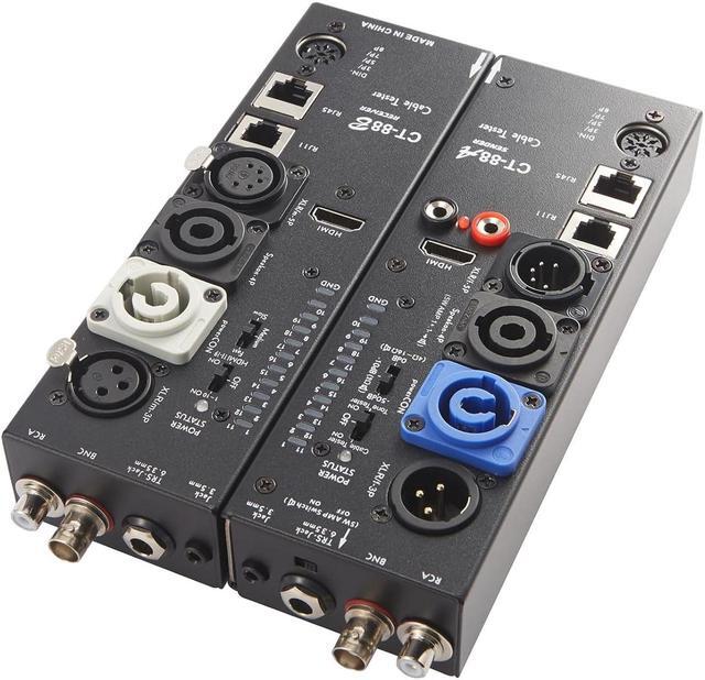 Alt view image 6 of 7 - 15-Plug Audio Cable Tester Line Finder Black 15-in-1 Cables Checker 10-Way Switch Wire Tracker with LED Indicators, Rectangular