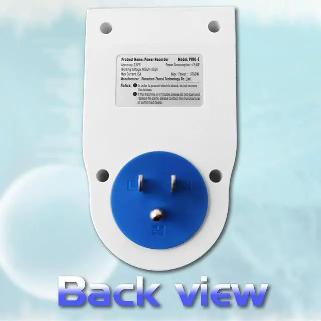 Alt view image 4 of 7 - PR10-E US15A Power Meter Plug/Home Power mete Socket/watt Meter/2.4 inch TFT Color LCD/0.5FS(New)