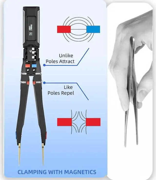 Alt view image 6 of 6 - DT71 Tweezer-Style LCR Meter, Digital Tweezer Tester, Electronic Component Analyzer, Tester for SMD/Resistor/Capacitor/Inductance/Voltage/Frequency/Diode, Automatic Component Recognition