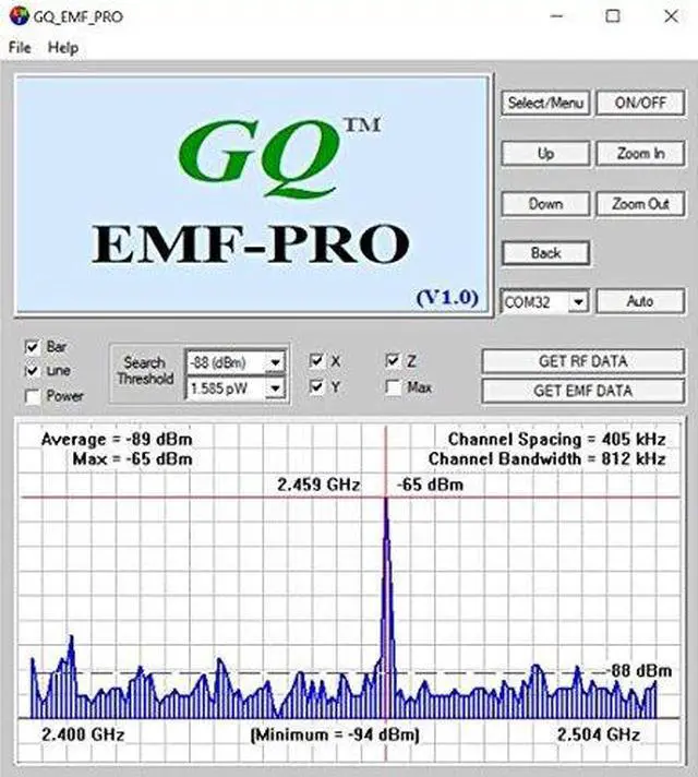 Alt view image 6 of 6 - EMF Meter GQ EMF-390 3-in-1 EMF ELF RF Meter, 5G Cell Tower Smart Meter WiFi Signal Detector RF up to 10GHz with Data Logger and 2.5Ghz Spectrum Analyzer