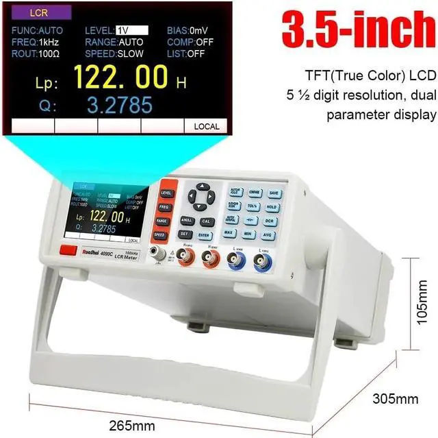Alt view image 2 of 7 - 4090 Digital LCR Meter 10-100KHz Desktop Capacitance Resistance Impedance Inductance Measure Instrument Electric Bridge Component (4090C)