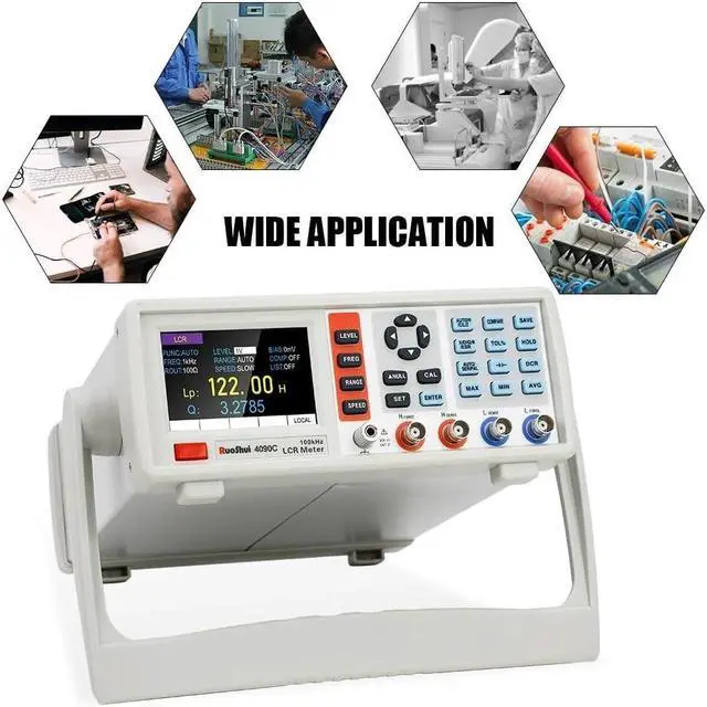 Alt view image 5 of 7 - 4090 Digital LCR Meter 10-100KHz Desktop Capacitance Resistance Impedance Inductance Measure Instrument Electric Bridge Component (4090C)