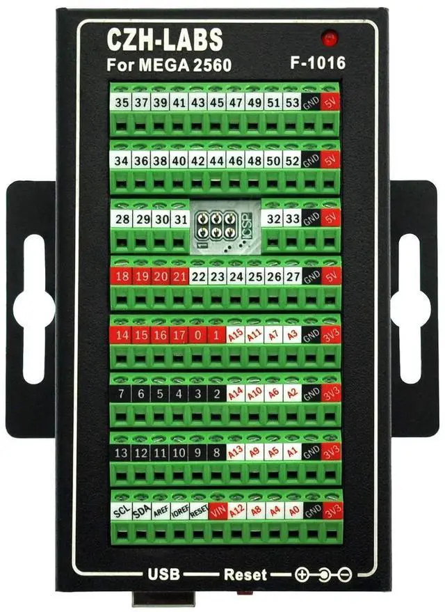 Main image of MEGA2560 Screw Terminal Block Breakout Module with Aluminum Enclosure, for  MEGA 2560 R3