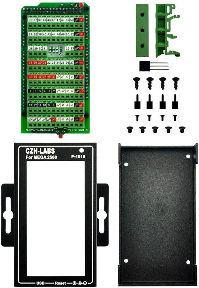 Alt view image 2 of 7 - MEGA2560 Screw Terminal Block Breakout Module with Aluminum Enclosure, for  MEGA 2560 R3