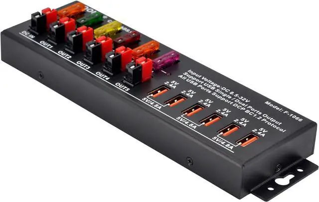 Alt view image 5 of 7 - 40Amp DC Power Splitter Distribution Module, 5 Power Pole Ports and 6 USB Ports Output