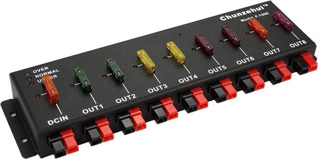 Main image of F-1008 Horizontal 9 Port 40A Connector Power Splitter Distributor Source Strip, 1 Input and 8 Output.