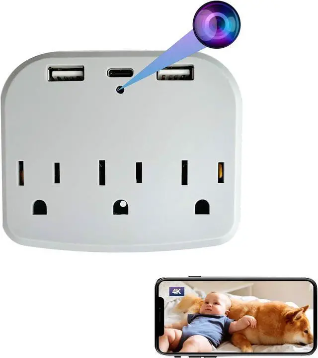 Main image of 4K Ultra HD WiFi Hidden Camera for Home Security Indoor, Wireless Small Cameras Cams Nanny Cam, Phone App, Motion Detection Alarm, SD Card, NO Audio, MW11