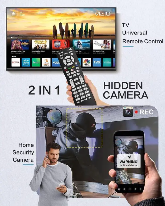 Alt view image 2 of 6 - Spy Camera Hidden Camera TV Remote Control with Video WiFi Wireless Camera FHD 1080P Wireless Mini Spy Cam Indoor Camera for Home Security Nanny Cams