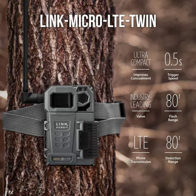 Alt view image 2 of 7 - LINK-MICRO-LTE TWIN PACK Cellular Trail Cameras - 4G/LTE,10MP Photos,Night Vision 4 LED Infrared Flash 80' Detection Range, 0.5S Responsive Trigger Speed,Cell Cameras for Hunting-For USA only