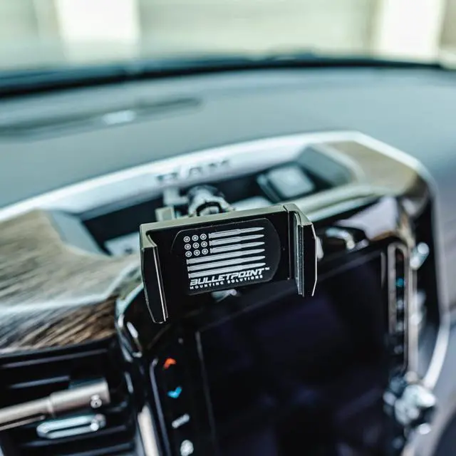 Alt view image 2 of 7 - Dash Cell Phone Holder for RAM Truck (2019+ 1500, 2500, 3500 and TRX) with 20mm Single Ball Mount - Compatible with iPhone and Android Smartphones