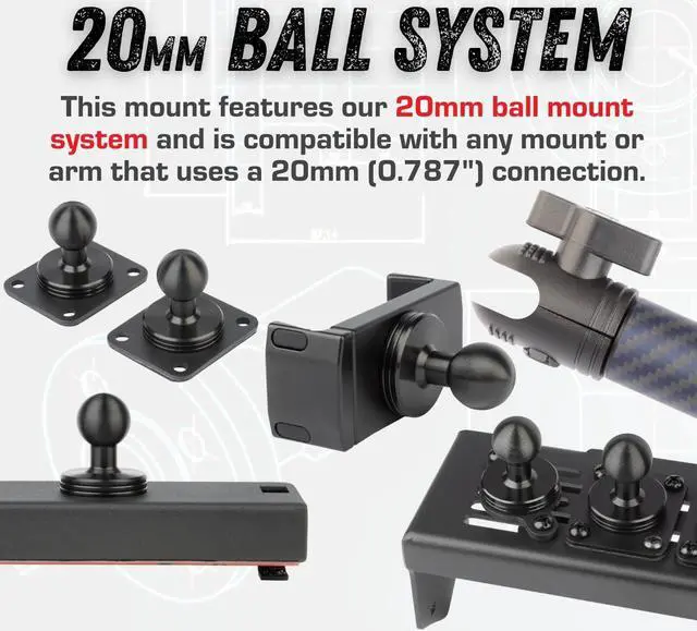 Alt view image 7 of 7 - Bulletpoint Dash Mount Cell Phone Holder Compatible with iPhone and Android Smartphones - 20mm (0.787 inches) Attachment Ball