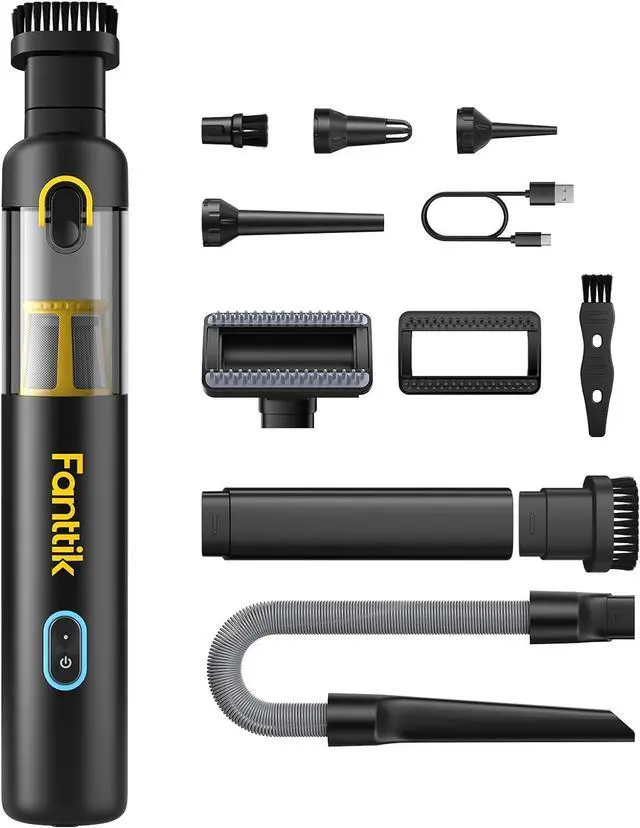 Main image of Slim V8 APEX Car Vacuum, 4-in-1 Portable Mini Cordless Vacuum with 19000pa Suction Power, Type-C Charge, 2 Suction Modes, Handheld Vacuum for Car, Office Desk, Keyboards (Black)