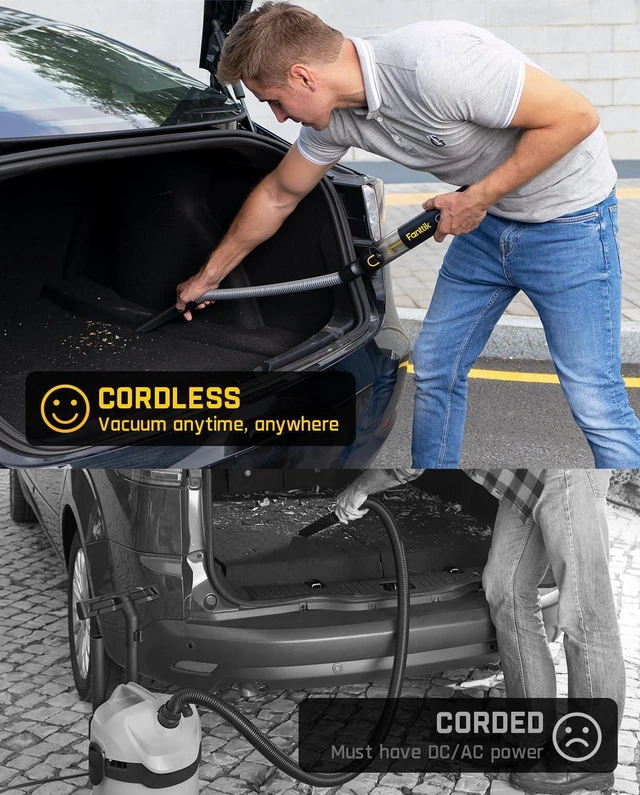 Alt view image 6 of 7 - Fanttik Slim V8 APEX Cordless Car Vacuum & Air Duster, 4-in-1 Portable Mini Vacuum with 19000pa Suction Power for Pet Hair, Type-C Charge, One-Touch Empty for Car, Office Desk, Keyboards (Black)