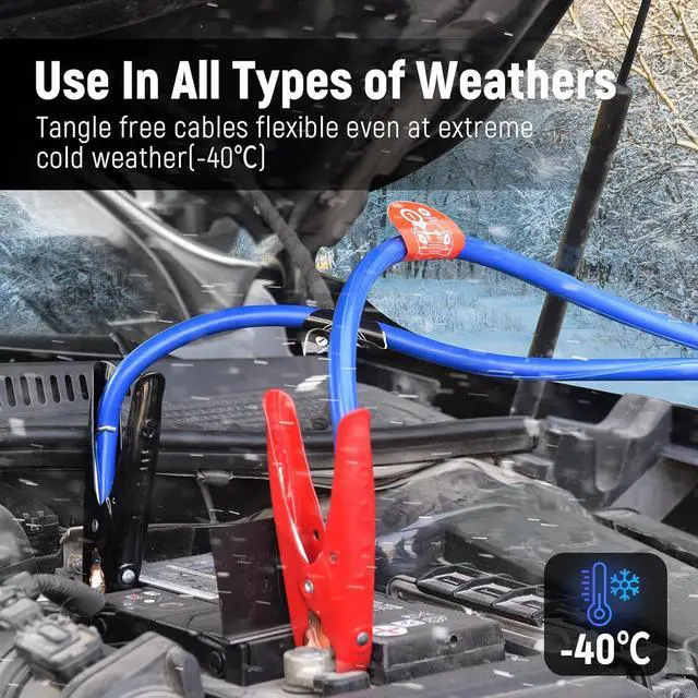 Alt view image 5 of 7 - Jumper Cables,1 Gauge 30 Feet 800A Booster Cables with UL-Listed Clamps, Heavy Duty Automotive Quick Connect Booster Cables for Car, SUV and Trucks with Carry Bag