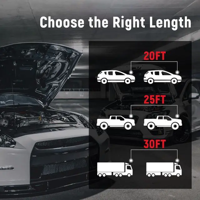 Alt view image 7 of 7 - Jumper Cables,1 Gauge 30 Feet 800A Booster Cables with UL-Listed Clamps, Heavy Duty Automotive Quick Connect Booster Cables for Car, SUV and Trucks with Carry Bag