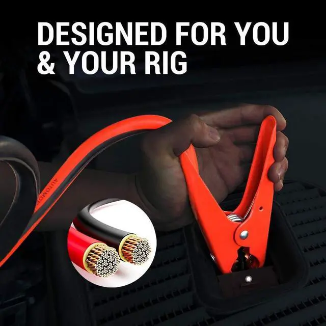 Alt view image 7 of 7 - Jumper Cables Heavy Duty, Booster Cables 1 Gauge 30Feet 900AMP Automotive Jumper Cables Kit for Car, SUV, and Trucks with Professional Clamps and Carrying Bag