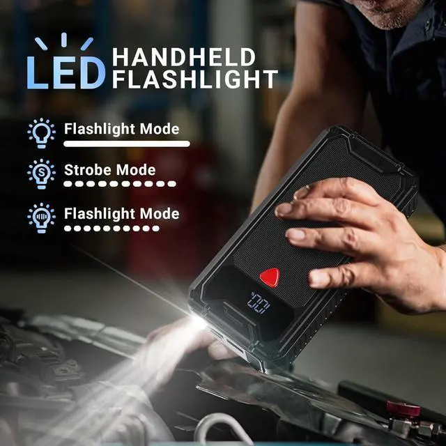 Alt view image 2 of 7 - 4000A Battery Jump Starter Portable, USB C Car Battery Pack Jump Starter Box for Car, 26800mAh Booster Jump Start Power Bank Jumper Starter Portable