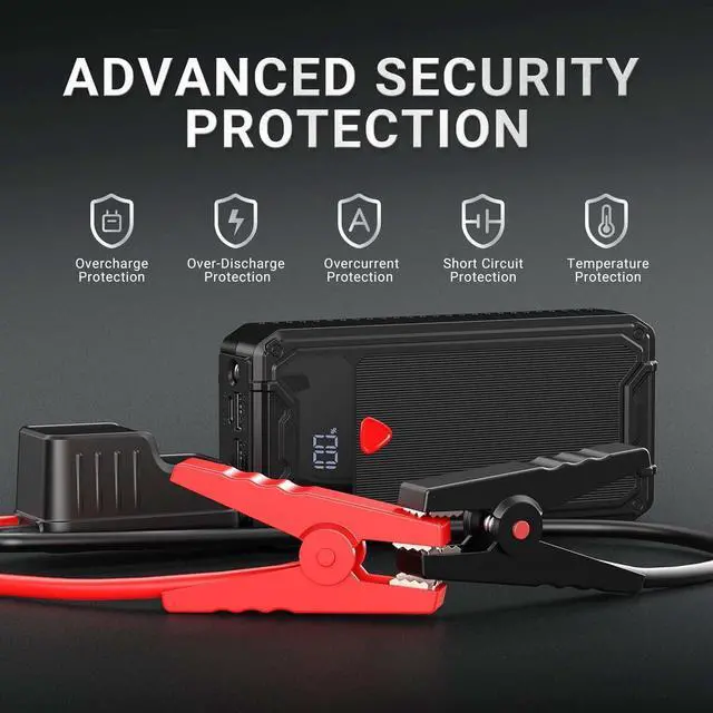 Alt view image 3 of 7 - 4000A Battery Jump Starter Portable, USB C Car Battery Pack Jump Starter Box for Car, 26800mAh Booster Jump Start Power Bank Jumper Starter Portable