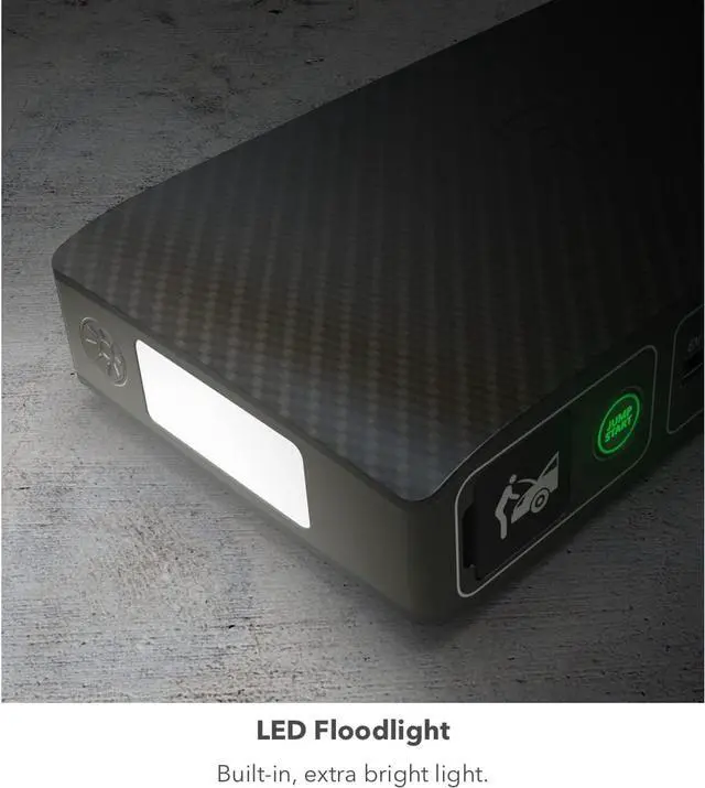 Alt view image 5 of 7 - Bolt Compact Portable Car Battery Jump Starter with USB Ports to Charge Devices - Silver Graphite