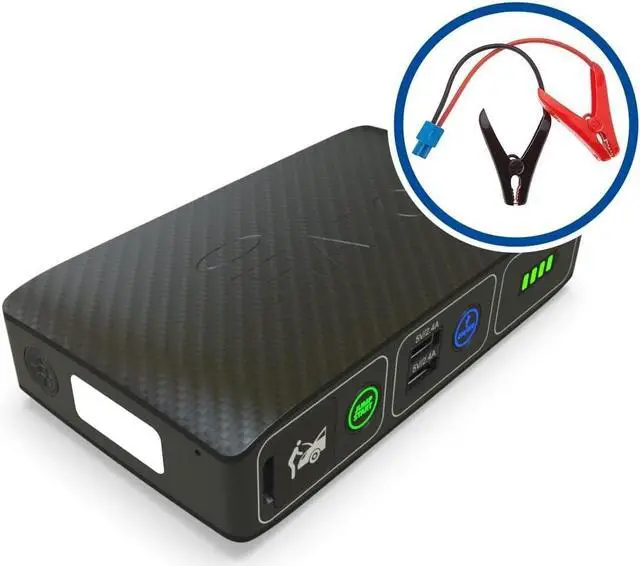 Alt view image 7 of 7 - Bolt Compact Portable Car Battery Jump Starter with USB Ports to Charge Devices - Silver Graphite