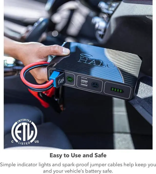 Alt view image 4 of 7 - Bolt Compact Portable Car Battery Jump Starter with USB Ports to Charge Devices - Silver Graphite