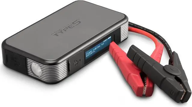 Main image of 1000A Car Battery Jump Starter 12V 6L Gas 3L Diesel with LCD Display, Car Jumper Starter Portable Charger 10,000 mAh USB-C Power Bank, Emergency Hazard Lights, UL Listed - Black