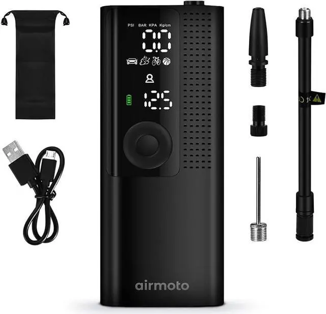 Alt view image 7 of 7 - Tire Inflator Portable Air Compressor - Air Pump for Car Tires with Tire Pressure Gauge (120 PSI) - One Click Smart Pump Tire Inflator for Car, Motorcycle, Bicycle and More  3-Pack