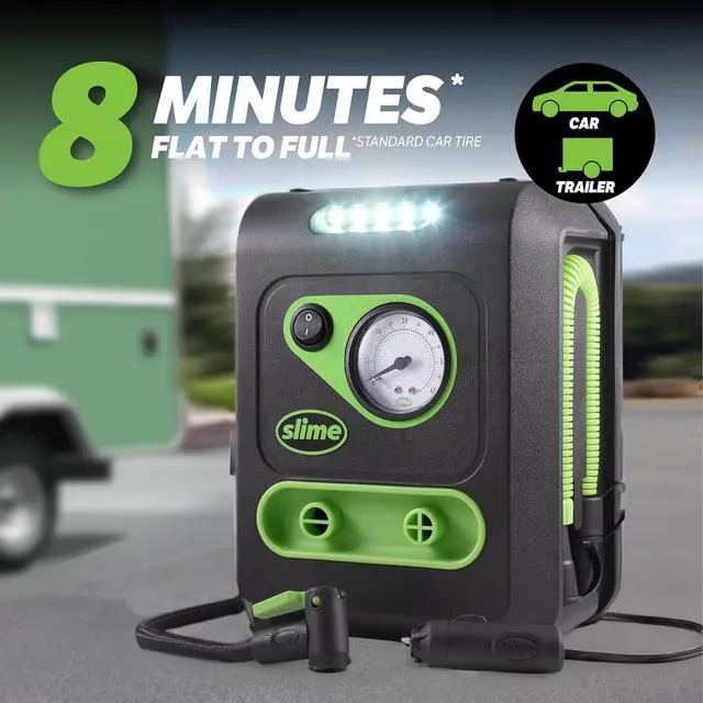 Alt view image 4 of 7 - 40052 Tire Inflator, Portable Car and Home Plug, SUV, 4x4 Air Compressor, Inflate Right automatic shut off, with Digital 99 psi Display, Dual Cord Storage, LED Light, 12V, 120V, 6 min inflation
