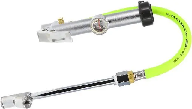 Main image of Dual Foot Tire Inflator with 12" Hose Glass Sight Gauge (10 to 120 psi)