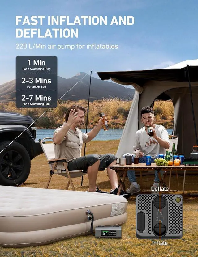 Alt view image 6 of 7 - Portable Jump Starter with Air Compressor 150PSI, 2500A Car Battery Jump Starter Pack Up to 7.5L Gas & 5.0L Diesel Engine, UL Certified, 12V Jump Box Car Battery with LCD Display, Lights