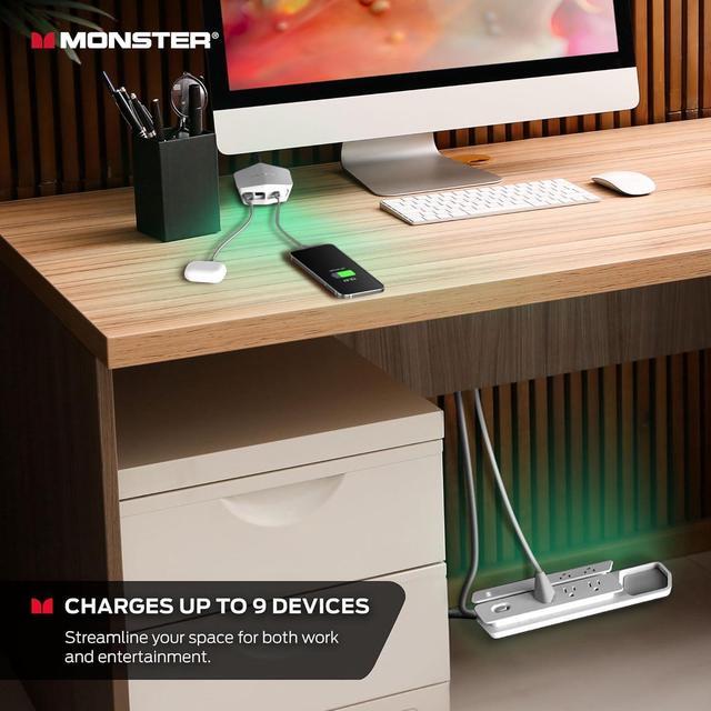 Alt view image 5 of 7 - Surge Protector with Detachable USB Power Strip , Surge Protector Power Strip - 6 AC Outlets, 2 USB-A Ports &1 USB-C Port