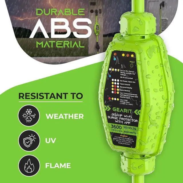 Alt view image 3 of 7 - RV Surge Protector 30 Amp (Wi-Fi with in-APP) Real Time Monitor - Plug, Inlets, Receptacles - Protects Against Voltage Surges, Reverse Polarity, and Open Ground - Monitor Voltage, Amps, By DT