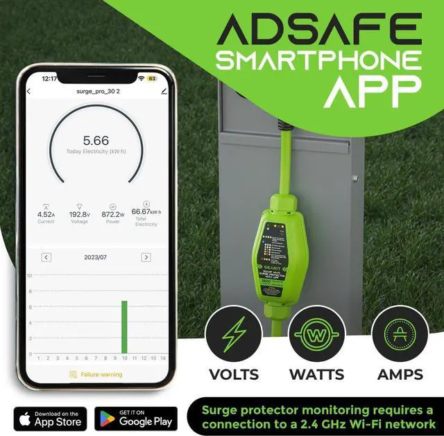 Alt view image 5 of 7 - RV Surge Protector 30 Amp (Wi-Fi with in-APP) Real Time Monitor - Plug, Inlets, Receptacles - Protects Against Voltage Surges, Reverse Polarity, and Open Ground - Monitor Voltage, Amps, By DT