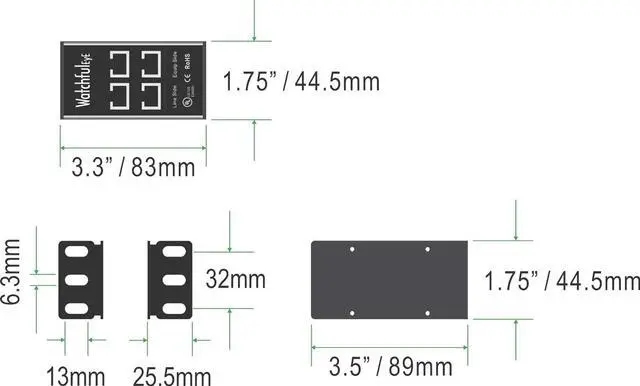 Alt view image 2 of 6 - WTH-SG/RJ45-KH-C/12 19-inch Rack Mounted 12 Port Gigabit Ethernet Surge Protector  2 Port By DT