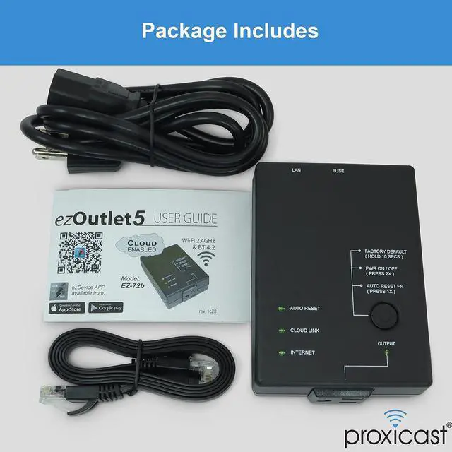 Alt view image 6 of 7 - ezOutlet5 - Internet Enabled IP & Wi-Fi Remote Power Switch with Automatic Reboot - iOS | Android | Cloud | Web Controllable - Single AC Power Outlet - Model EZ-72b