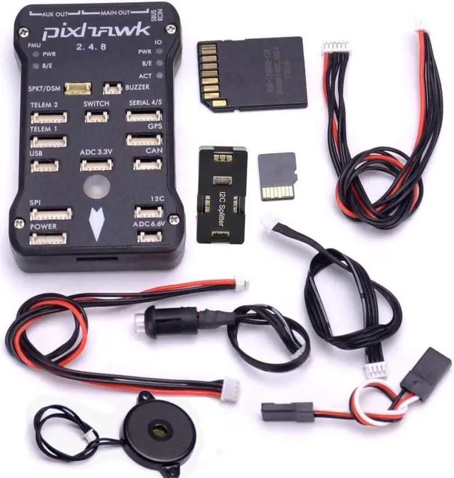 Main image of PX4 Flight Controller Pixhawk 2.4.8 32 Bit Flight Control Board+Safety Switch+Buzzer+I2C Splitter Expand Module+4GB SD Card   By DT