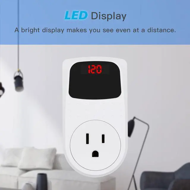 Alt view image 3 of 7 - BSEED Surge Protector, Power Surge Protector Outlet, Voltage Regulator, Heavy Duty Whole House Wall Surge Protector for Home, Office, Travel, LED Indicator Light, Single Outlet, 120V, 15A, 1 Pack