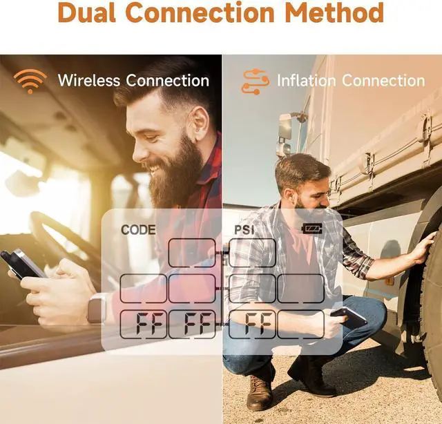 Alt view image 7 of 7 - Tire Pressure Monitoring System, RV TPMS with 12 Sensors, 6 Alert Modes, Signal Booster, Power Saving Display, Long Sensing Distance, for 3 Trailers (T1/T2/T3), for Camper, Motor Homes