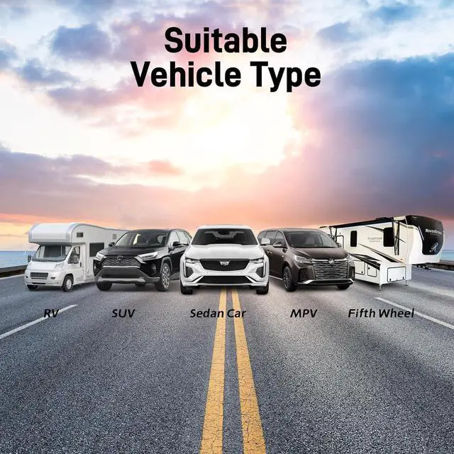 Alt view image 6 of 7 - RV Tire Pressure Monitoring System, Tire Pressure Monitor System with Solar Charge, Trailer TPMS with 4 Sensors & 5 Alarm Modes, M7-3 TPMS - 2024 Updated w/Color LCD Display, 0-87PSI for RV