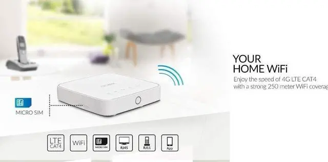 Alt view image 3 of 4 - Router Alcatel Link Hub 4G LTE Unlocked Worldwide HH41NH Multibam 150 Mbps Wi-Fi (4G LTE Canada Latin Caribbean Euro Asia Africa) + RJ45 Up to 32 Users w/ 2 Antennas