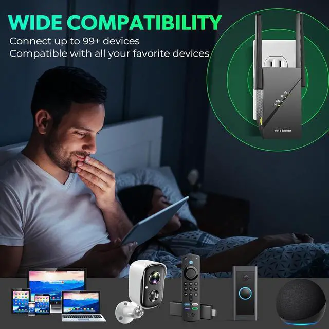 Alt view image 7 of 7 - 2025 WiFi 6 Extender Internet Booster for Home, Longest Range up to 18k sq. ft, 3Gbps Dual Band Faster Speed Access Point, Wireless Internet Repeater with Gigabit Ethernet Port, Mesh WiFi, 1-Tap Setup