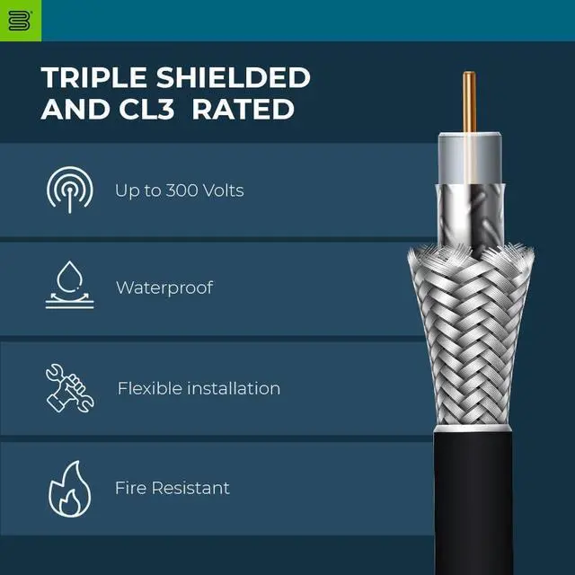 Alt view image 5 of 7 - Bolton400 -LMR®400 Equivalent Coaxial Cable 100ft - Heavy Duty Ultra Low Loss Coax Cable 50ohm - N Male to N Male - 100 feet Black - for Home and Commercial Signal Booster Installation